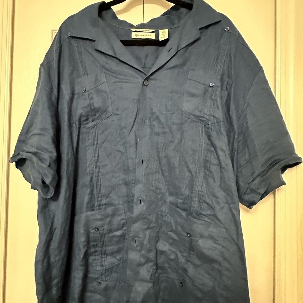 Cubavera Blue‎ Short Sleeve Shirt